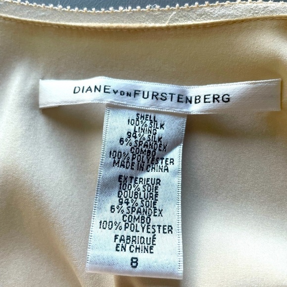 Diane von Furstenberg Silk Blouse | Fabric Flower Neckline | Rounded Neck - Picture 9 of 13